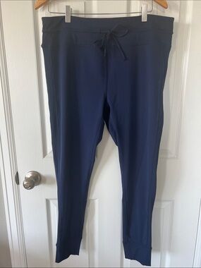 Zella Navy Active Joggers XXL Ribbed Side Detail Drawstring Yoga Pants